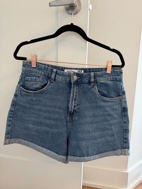 High-Waist Blue Denim Shorts -